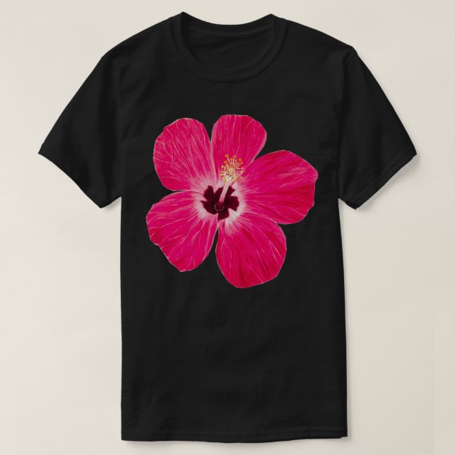 Camiseta Pink Hibiscus (Frente do Design)