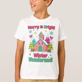 Camiseta "Pink Holiday Village Magic"