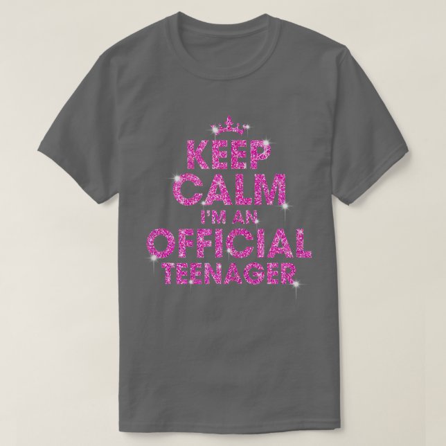 Camiseta Pink Keep Calm Im An Official nager 13th Birthday  (Frente do Design)