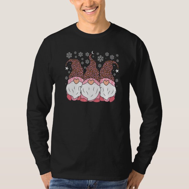 Camiseta Pink Leopard Hat Gnomes Christmas Day Women's Appa (Frente)