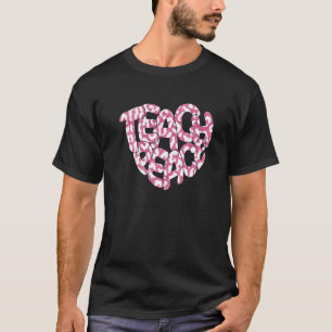 Camiseta Pink Leopard Teach Peace Heart Inspiration Hippie
