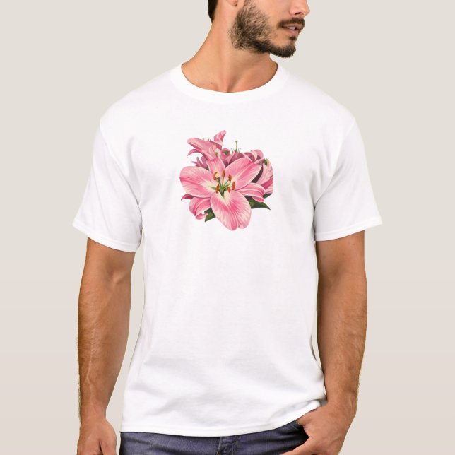 Camiseta Pink Lily Flower Bouquet (Frente)