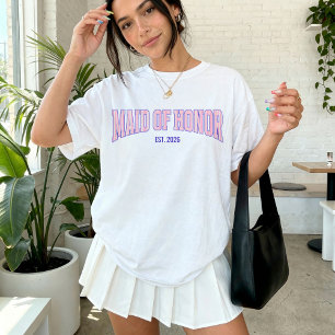 Camiseta Pink + Listra Bege Azul-Marinho DAMA DE HONRA