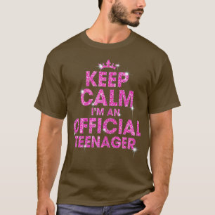 Camiseta Pink Mantenha-Me Calmo Um 13 de Aniversário Oficia