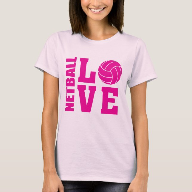 Camiseta Pink Netball Love, Netball (Frente)