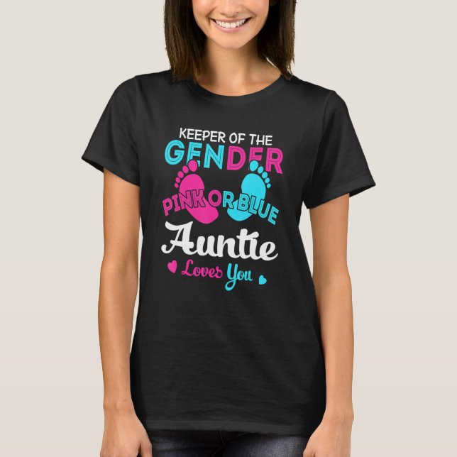 Camiseta Pink Or Blue Auntie Loves You Gender Reveal 1 (Frente)
