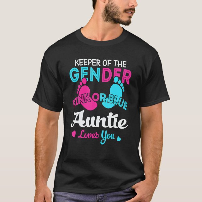 Camiseta Pink Or Blue Auntie Loves You Gender Reveal 1 (Frente)