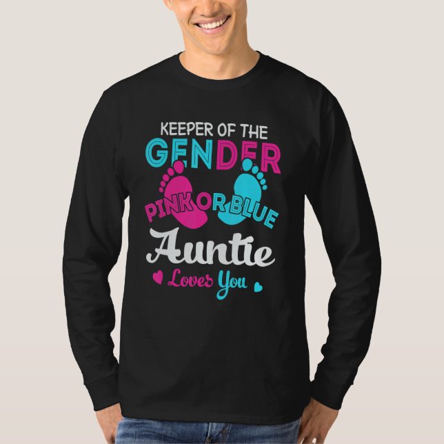 Camiseta Pink Or Blue Auntie Loves You Gender Reveal 1 (Frente)