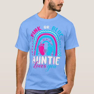 Camiseta Pink or Blue Auntie Loves You Gender Reveal Party