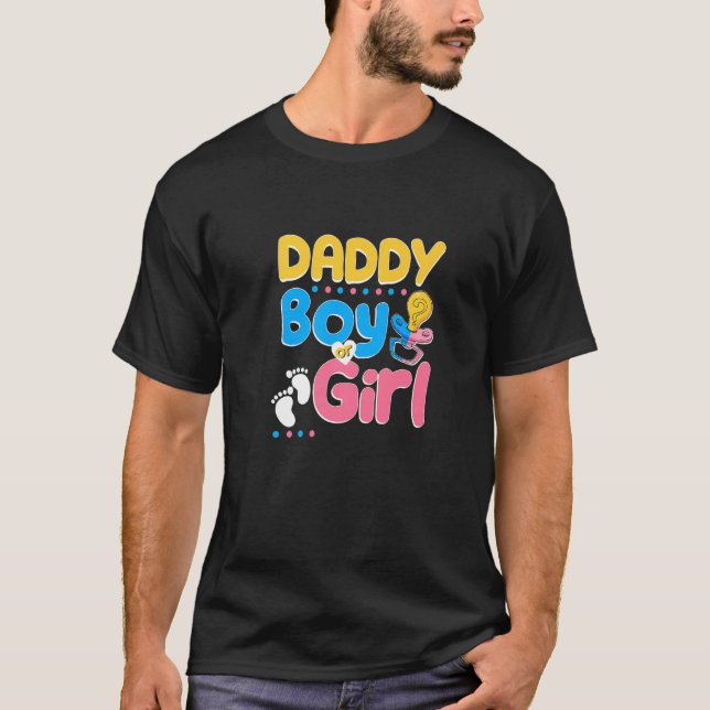 Camiseta Pink or Blue Daddy Loves You Best Dad Ever Fatherh (Frente)