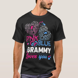 Camiseta Pink Or Blue Grammy Loves You T Gender Reveal Bab