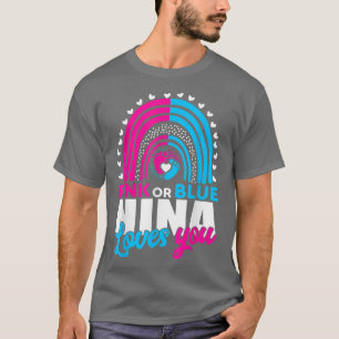 Camiseta Pink or Blue Grandma Nina Loves You Gender Reveal