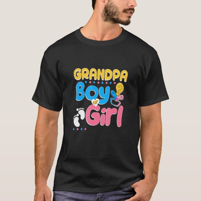 Camiseta Pink or Blue Grandpa Loves You Best Grandfather Ev (Frente)