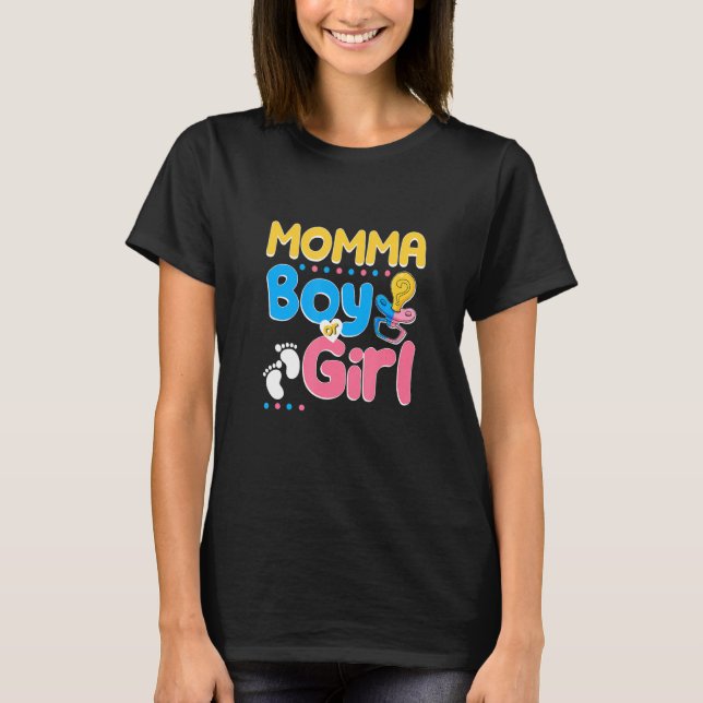 Camiseta Pink or Blue Momma Loves You Best Mom Ever Motherh (Frente)