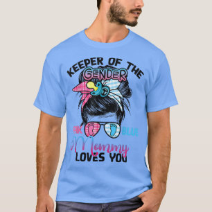 Camiseta Pink or Blue Mommy Loves You Messy Bun Glasses Gen