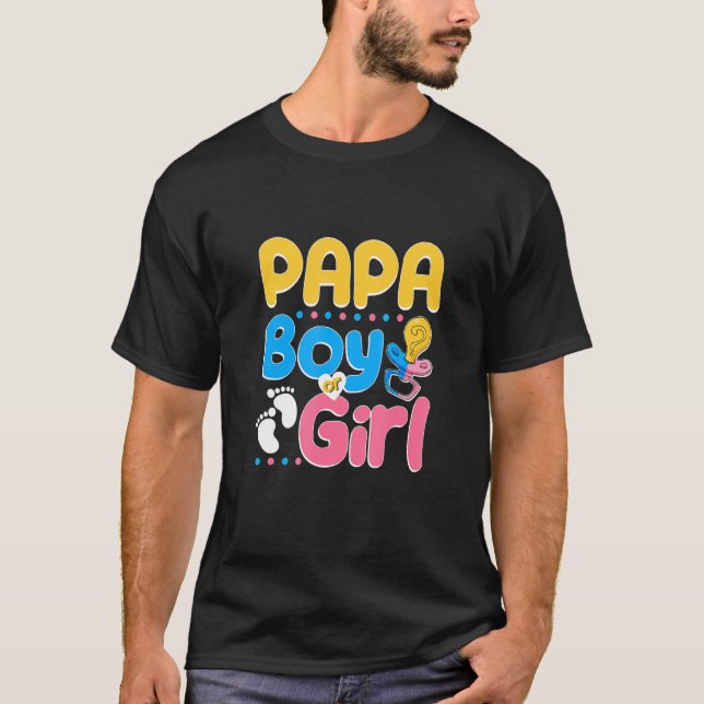 Camiseta Pink or Blue Papa Loves You Best Dad Ever Fatherho (Frente)