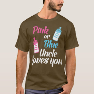 Camiseta Pink Or Blue Uncle Loves You Baby Gender Reveal Pa