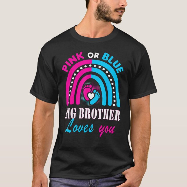 Camiseta Pink Ou Azul Grande Irmão Te Ama Rever Sexo P (Frente)