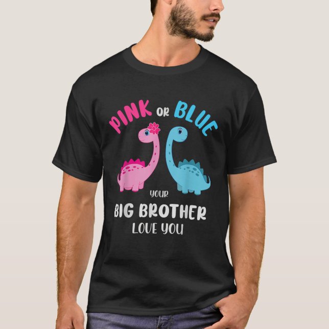 Camiseta Pink ou Blue Brother Love You Gender Revevie Baby  (Frente)