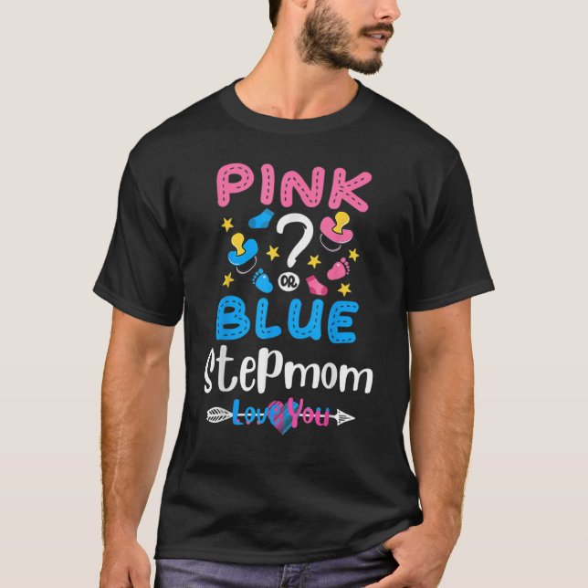 Camiseta Pink Ou Blue Stepman Te Ama Rever Sexo Bebê (Frente)