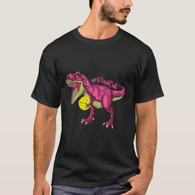 Camiseta Pink Out T Rex E Picklebyll Byll Byll Invocam Canc (Frente)