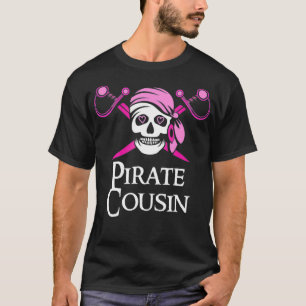 Camiseta Pink Pirinata Cousin Skull E Crossbones Flag
