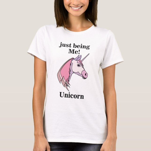 Camiseta Pink Purple Unicorn Head (Frente)