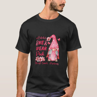 Camiseta Pink Ribbon Gnome Breast Cancer Awareness Support 