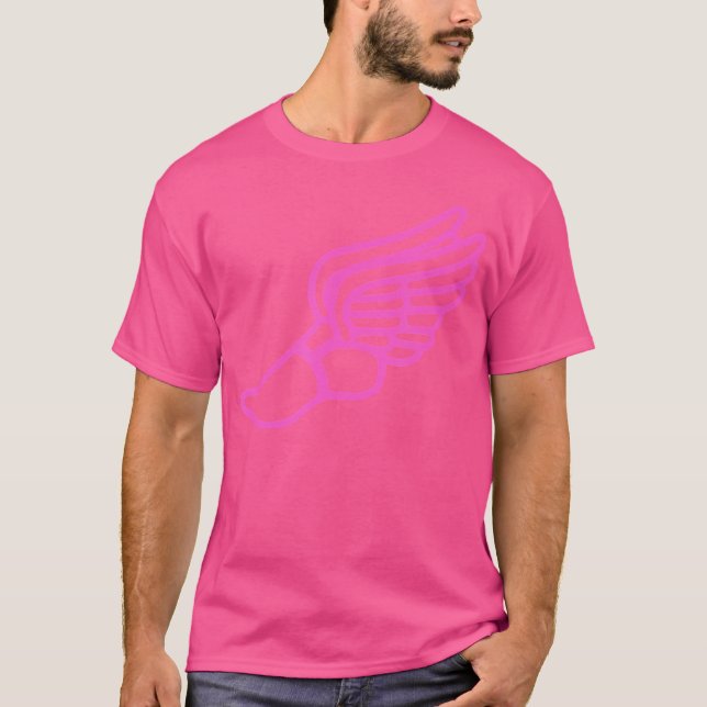 Camiseta Pink Running Shoe With Wings Track And Field Sneak (Frente)