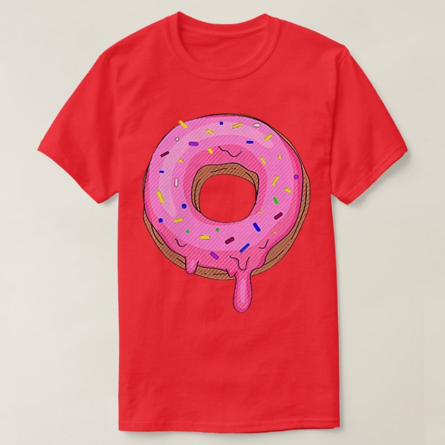 Camiseta Pink Sprinkle Donut Pocket Doughnut Lovers Donuts  (Frente do Design)