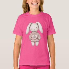 Camiseta Pink Sweet Cute Bunny Pink Sweater Heart