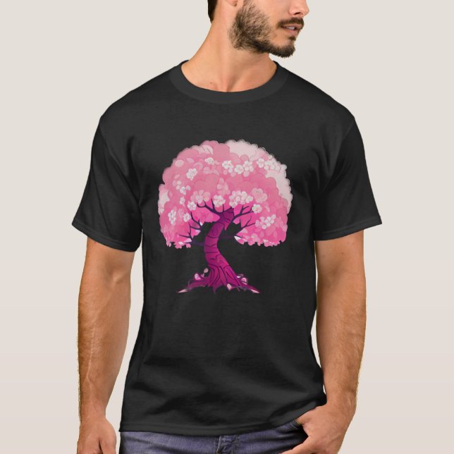 Camiseta Pink tree of life cherry blossom (Frente)