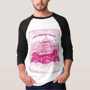 Camiseta Pink Version I Love Monster Trucks Image