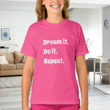 Pink white inspirational quote dream it do it