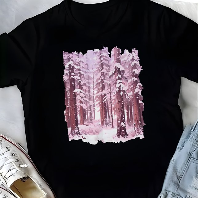 Camiseta Pink Winter Forest  (Criador carregado)
