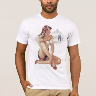 Camiseta pino acima da menina