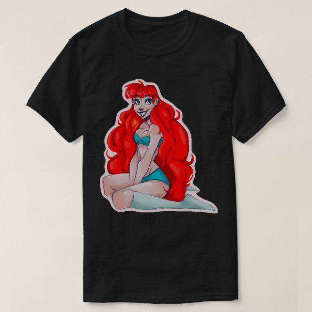 Camiseta Pino da cabeça vermelha para cima (Frente do Design)