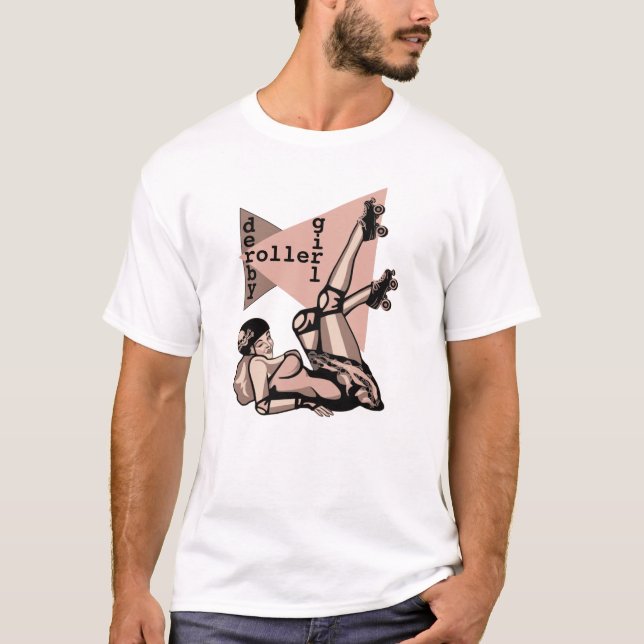 Camiseta pino da menina de derby do rolo acima (Frente)