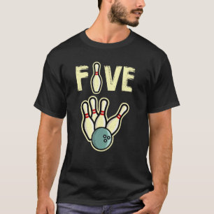 Camiseta Pino de Festa de aniversário de Boliche de cinco a