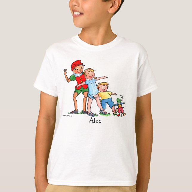 Camiseta Pinocchio e amigos - t-shirt dos miúdos (Frente)