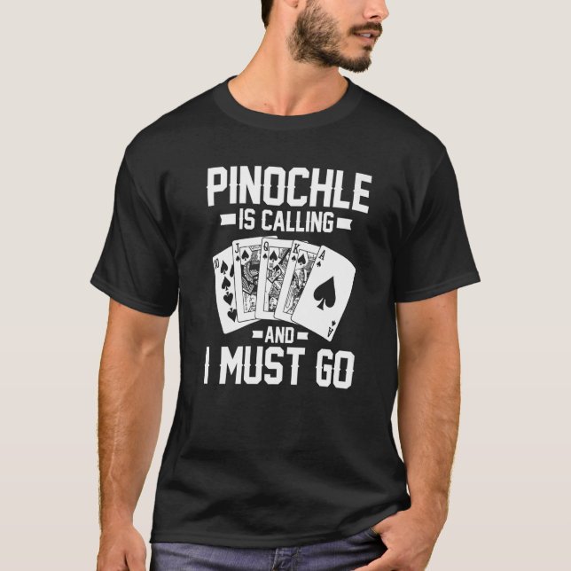 Camiseta Pinochle Game Rules Cartões de Duplo Decodificação (Frente)