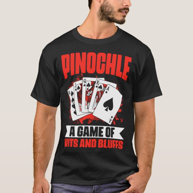 Camiseta Pinochle Wits E Bluffs Pinochle Card Game Pino (Frente)