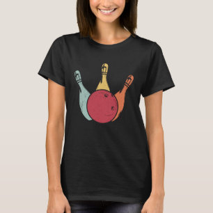 Camiseta Pinos de Bola de Boliche Jogador de Boliche Strike