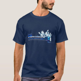 Camiseta Pinos e bola de boliche
