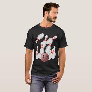 Camiseta Pinos e Bolas de boliche de boliche