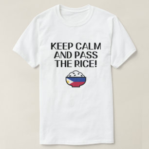 Camiseta PinoyDesigns "Mantenha a calma e passe o arroz! Ca