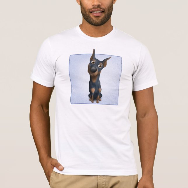 Camiseta Pinscher do Doberman (preto & Tan) DOB1 (Frente)