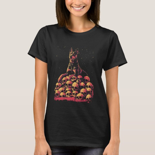 Camiseta Pinscher Dobermann de Academia Sombria (Frente)