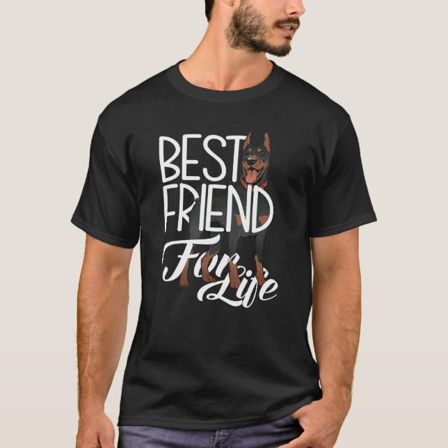 Camiseta Pinscher Dobermann   Dobermann   Melhor Amigo Dobe (Frente)