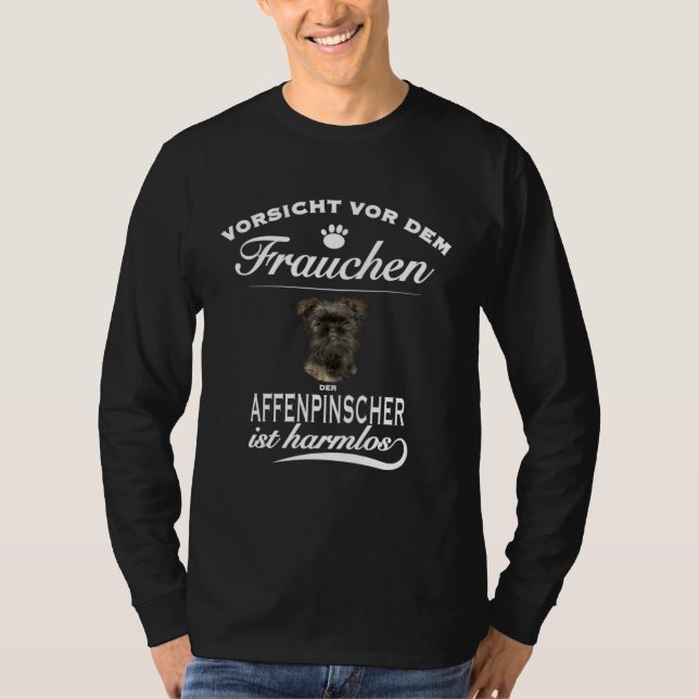 Camiseta Pinscher   Vorsicht vor dem Frauchen  Affenpinsche (Frente)